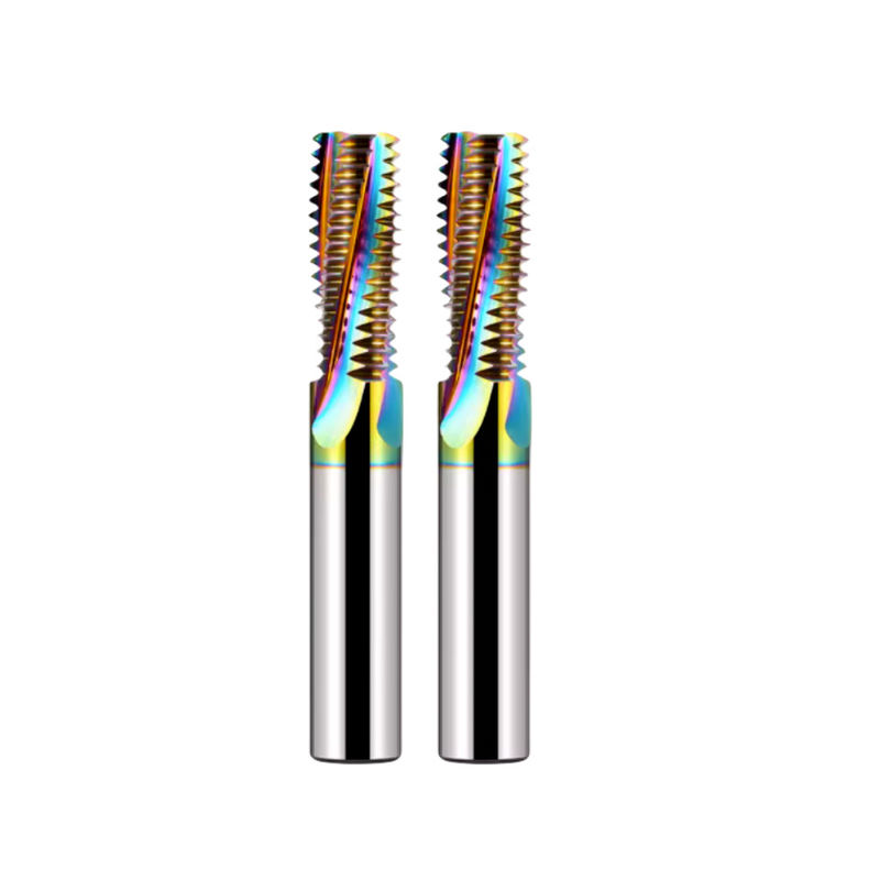 Zęby pełne DLC Rainbow Threading End Mill Cutter HRC65 dla aluminium ze stali nierdzewnej
